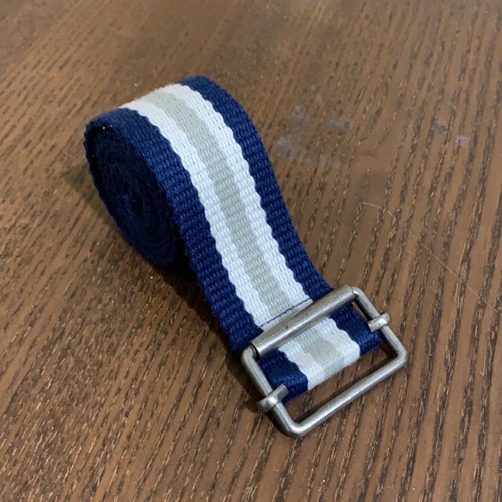 Blue, White, Grey Striped Belt